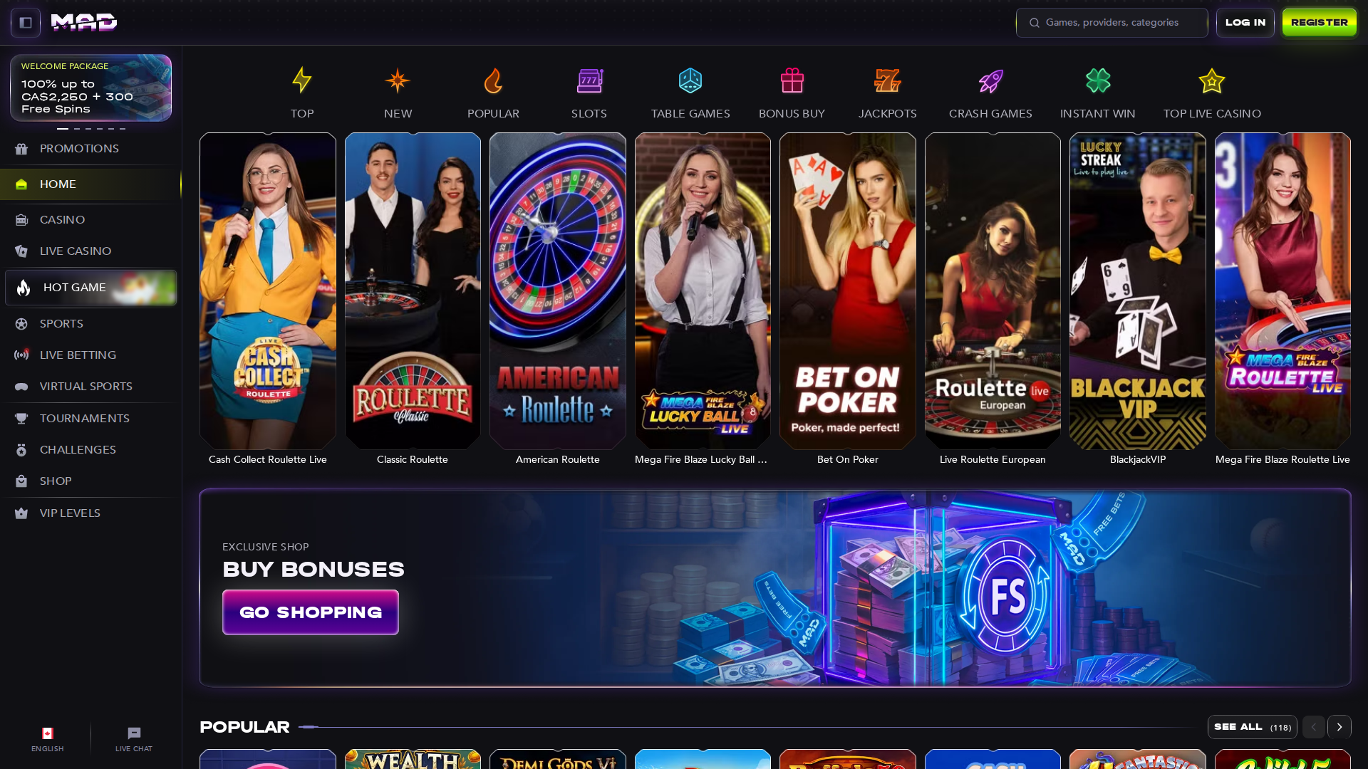 Madcasino mobile